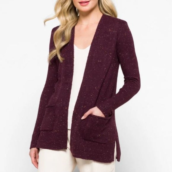 Maroon Speckled Cardigan - Picture 1 of 9